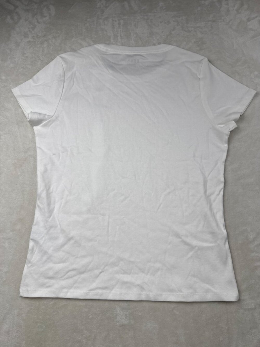 DKNY Womens Organic Cotton White Crewneck T-Shirt Size L - Picture 5 of 6